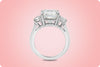GIA Certified 6.73 Carat Emerald Cut Diamond Three-Stone Engagement Ring in Platinum