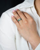 1.00 Carats Asscher Cut Diamond, Emerald and Onyx Antique Engagement Ring in Platinum