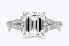 GIA Certified 3.01 Emerald Cut Diamond Split-Shank Engagement Ring in Platinum