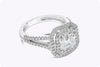 GIA Certified 2.18 Carats Asscher Cut Diamond Double Halo Engagement Ring in White Gold