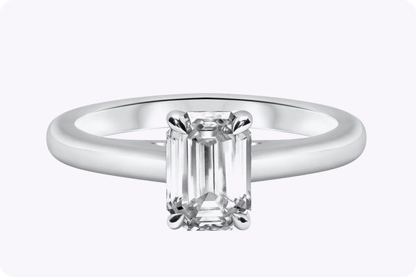 GIA Certified 1.21 Carats Emerald Cut Diamond Solitaire Engagement Ring in Platinum