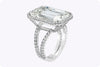 GIA Certified 20.21 Carats Emerald Cut Diamond Halo Engagement Ring in Platinum