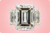 GIA Certified 14.18 Carat Emerald Cut Diamond Three-Stone Engagement Ring in Platinum