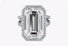 GIA Certified 15.00 Carats Emerald Cut Diamond Halo Engagement Ring in Platinum