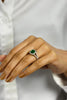 1.68 Carat Emerald Cut Green Emerald with Diamond Halo Split-Shank Engagement Ring in White Gold