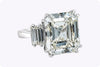 GIA Certified 18.75 Carats Emerald Cut Diamond Five-Stone Engagement Ring in Platinum