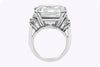 GIA Certified 18.75 Carats Emerald Cut Diamond Five-Stone Engagement Ring in Platinum