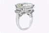 GIA Certified 18.75 Carats Emerald Cut Diamond Five-Stone Engagement Ring in Platinum