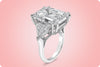 GIA Certified 15.34 Carats Emerald Cut Diamond Three-Stone Engagement Ring in Platinum