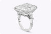 GIA Certified 25.32 Carats Emerald Cut Diamond Three-Stone Engagement Ring in Platinum