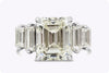 GIA Certified 5.82 Carats Emerald Cut Diamond Five-Stone Engagement Ring in Platinum