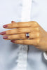 1.62 Carats Emerald Cut Diamond with Ruby Three-Stone Engagement Ring in Platinum