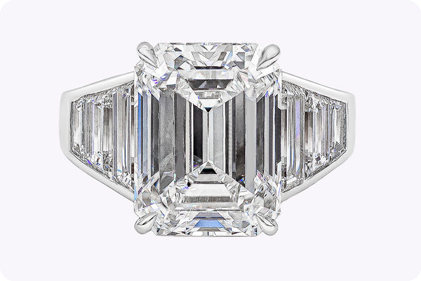 GIA Certified 8.35 Carats Emerald Cut Diamond Engagement Ring in Platinum