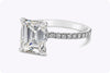 GIA Certified 3.00 Carats Emerald Cut Diamond Pave Engagement Ring in Platinum