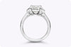 GIA Certified 4.62 Carat Emerald-Cut Diamond Three-Stone Engagement Ring in Platinum