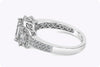 GIA Certified 0.75 Carats Emerald Cut Diamond Three-Stone Halo Engagement Ring in White Gold