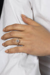 GIA Certified 1.01 Carats Emerald Cut Diamond Halo Engagement Ring in Rose Gold