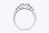 1.83 Carats Total Baguette & Round Diamond Cluster Illusion Engagement Ring in White Gold