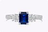 1.17 Carat Emerald Shape Blue Sapphire and Diamond Engagement Ring in White Gold