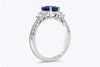 1.17 Carat Emerald Shape Blue Sapphire and Diamond Engagement Ring in White Gold