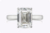 GIA Certified 3.53 Carats Emerald Cut Diamond Solitaire Engagement Ring in Platinum