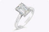 GIA Certified 3.53 Carats Emerald Cut Diamond Solitaire Engagement Ring in Platinum