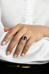 GIA Certified 3.73 Carats Emerald Cut Sapphire & Diamond Three-Stone Engagement Ring in Platinum