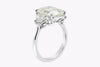 GIA Certified 5.81 Carats Emerald Cut Diamond Three-Stone Engagement Ring in Platinum