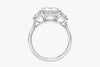 GIA Certified 5.81 Carats Emerald Cut Diamond Three-Stone Engagement Ring in Platinum