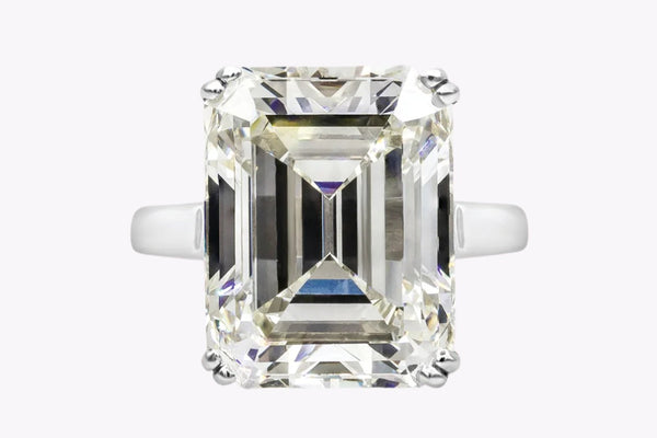 GIA Certified 16.00 Carats Emerald Cut Diamond Solitaire Engagement Ring in Platinum