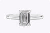 GIA Certified 1.27 Carats Emerald Cut Diamond Solitaire Engagement Ring in Platinum