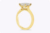 GIA Certified 2.30 Carats Total Emerald Cut Diamond Solitaire Engagement Ring in Yellow Gold