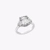 GIA Certified 4.20 Carats Emerald Cut Diamond Three-Stone Engagement Ring in Platinum