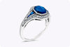 1.53 Carat Asscher Cut Blue Sapphire Engagement Ring in Platinum