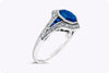 1.53 Carat Asscher Cut Blue Sapphire Engagement Ring in Platinum