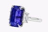 Emerald Cut Blue Sapphire Wedding Ring