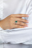 GIA Certified 1.43 Carats Emerald Cut Emerald & Diamond Engagement Ring in Platinum