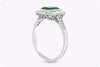 GIA Certified 1.43 Carats Emerald Cut Emerald & Diamond Engagement Ring in Platinum