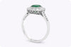 1.44 Carats Emerald Cut Colombian Emerald & Diamond Engagement Ring in Platinum