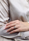 GIA-Certified 3.01-Carat Asscher Cut Diamond Three-Stone Engagement Ring in Platinum