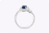 Sapphire & Diamond Halo Engagement Ring