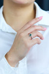 Emerald & Diamond Halo Engagement Ring for Women