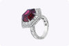Rhodolite Garnet Double Halo Fashion Ring in Platinum