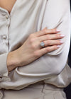 GIA Certified 6.01 Carat Emerald-Cut Diamond Three-Stone Engagement Ring in Platinum