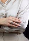 GIA Certified 5.19 Carats Total Emerald-Cut Diamond Cocktail Ring in Platinum