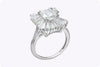 GIA Certified 5.19 Carats Total Emerald-Cut Diamond Cocktail Ring in Platinum
