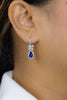 2.56 Carats Total Pear Shape Sapphire with Mixed Cut Diamond Dangle Earrings in White Gold