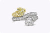 3.48 Carats Total Yellow and White Mixed Cut Diamond Bypass Ring in Yellow Gold and Platinum