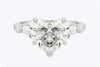 GIA Certified 3.31 Carats Heart Shape Diamond Three-Stone Engagement Ring in Platinum