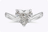 GIA Certified 2.00 Carats Heart Shape Diamond Solitaire Engagement Ring in Platinum
